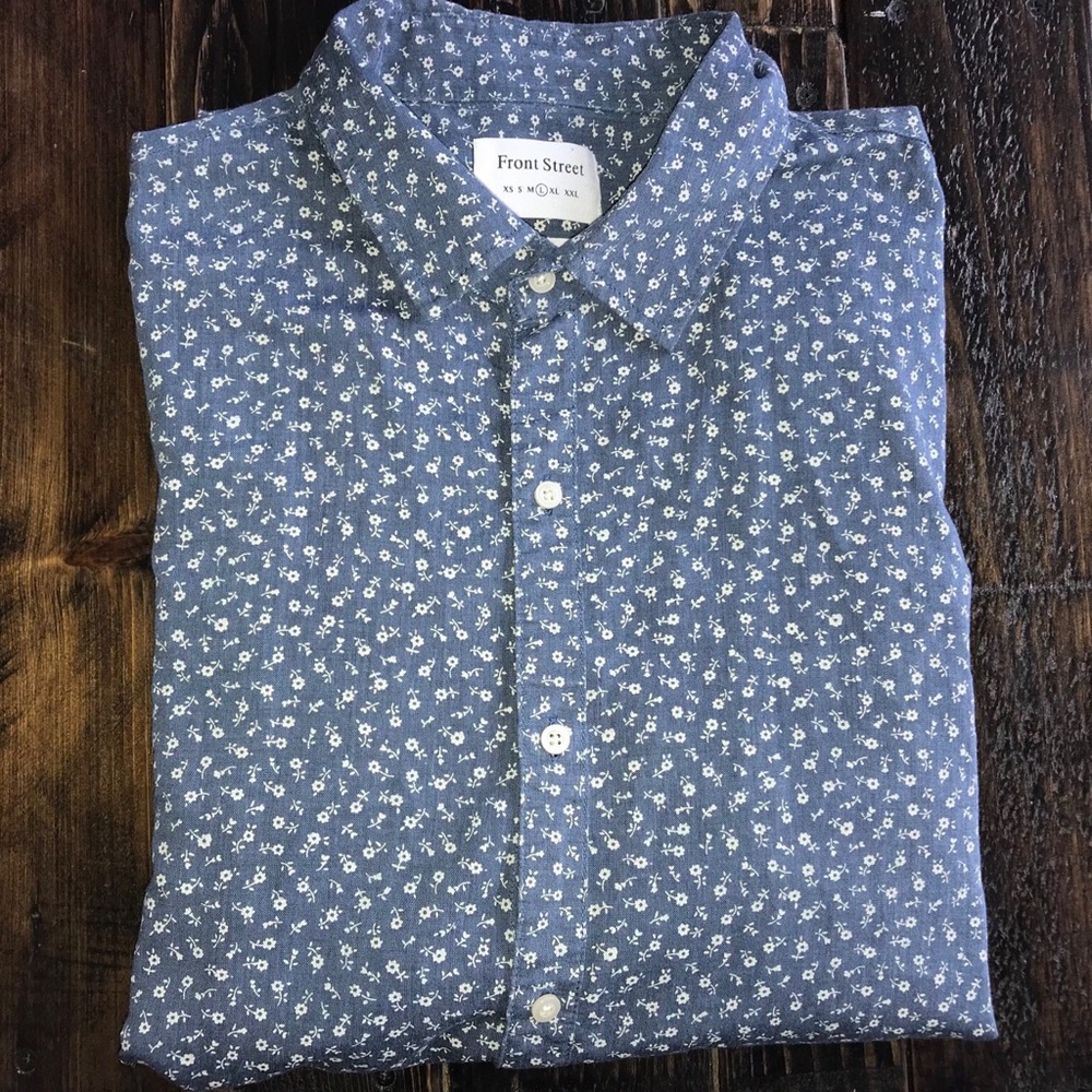 Front Street Denim Short Sleeve Button Down